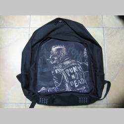 Punks not Dead "dedko"  ruksak čierny, 100% polyester. Rozmery: Výška 42 cm, šírka 34 cm, hĺbka až 22 cm pri plnom obsahu